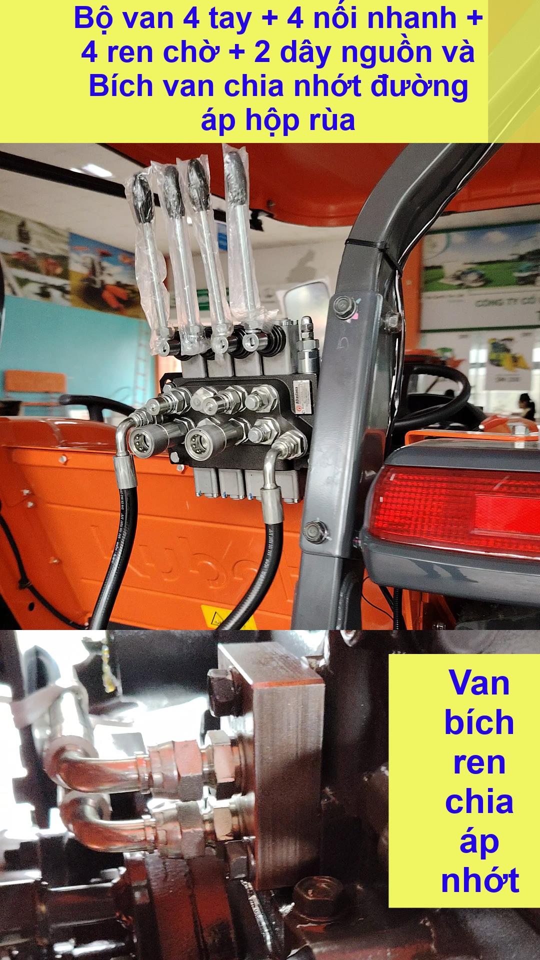 Combo van 4 tay có lọc KTM + bích chia đủ phụ kiện lắp